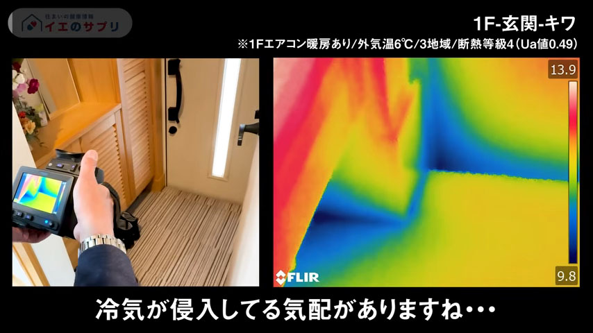 冷気が侵入している気配