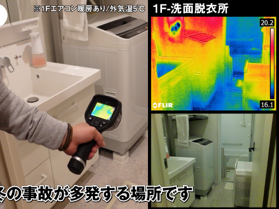 脱衣所　熱画像