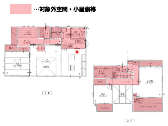 対象外空間・小屋裏等