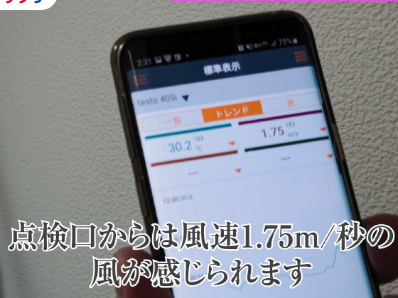点検口からのスキマ風